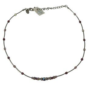 Lia Sophia Pixie Dust Necklace Lavender Iridescent Beaded Signed 16 Inch